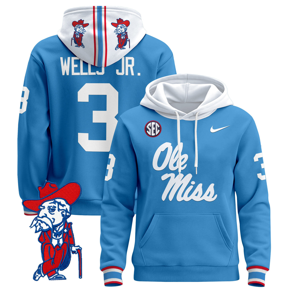 Men's Ole Miss Rebels 2026 Pullover Hoodie V2 - All Stitched