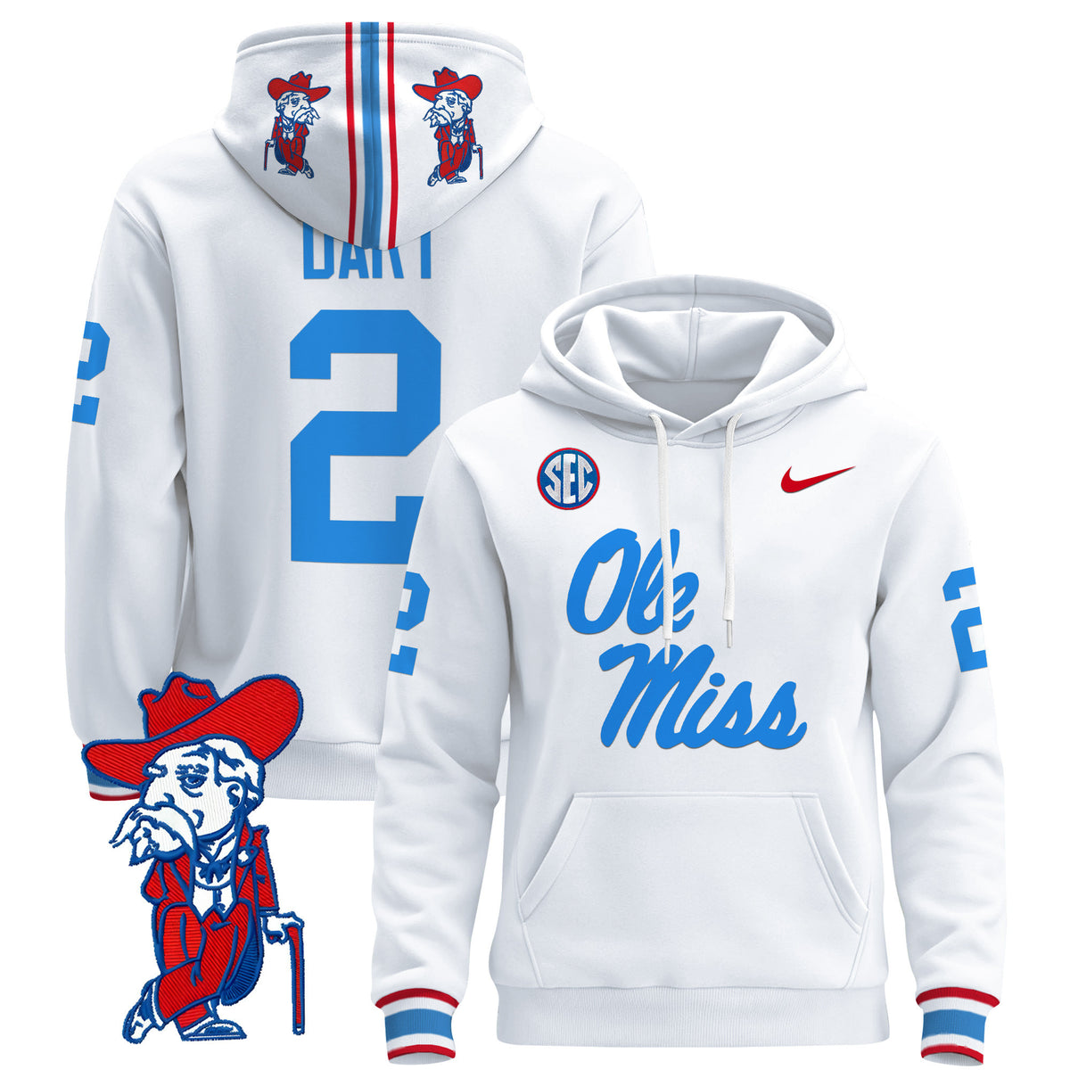 Men's Ole Miss Rebels 2026 Pullover Hoodie V2 - All Stitched