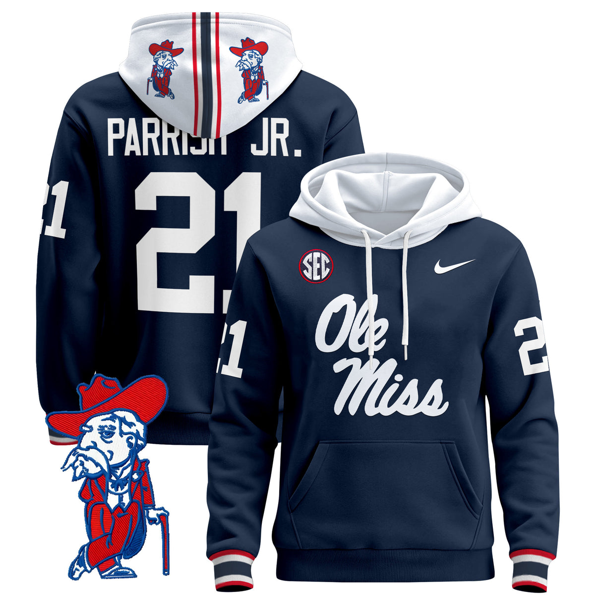 Men's Ole Miss Rebels 2026 Pullover Hoodie V2 - All Stitched