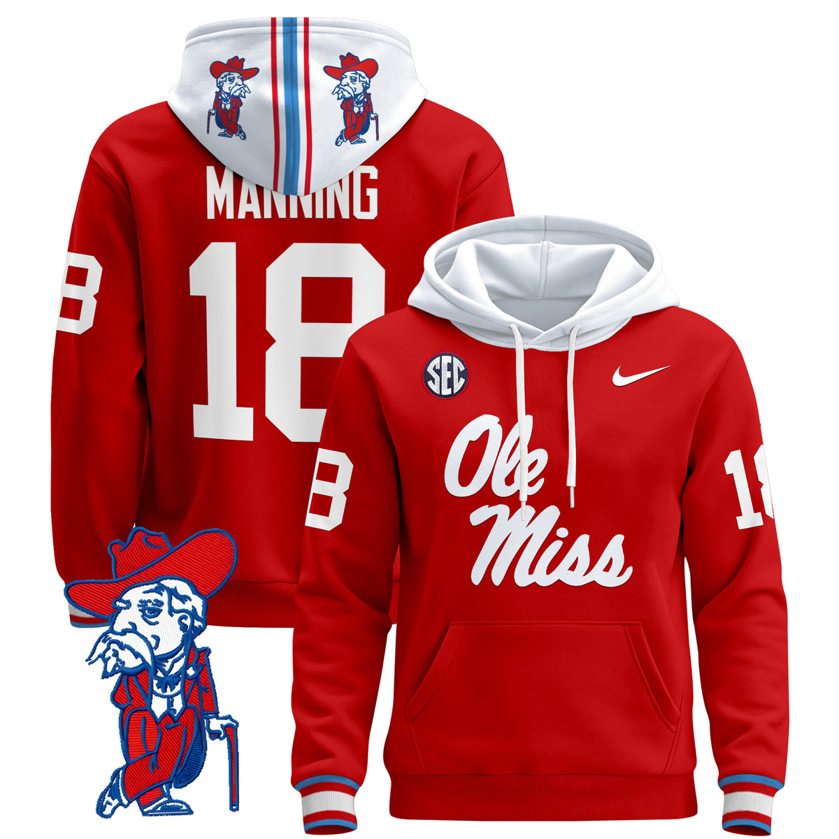 Men's Ole Miss Rebels 2026 Pullover Hoodie V2 - All Stitched