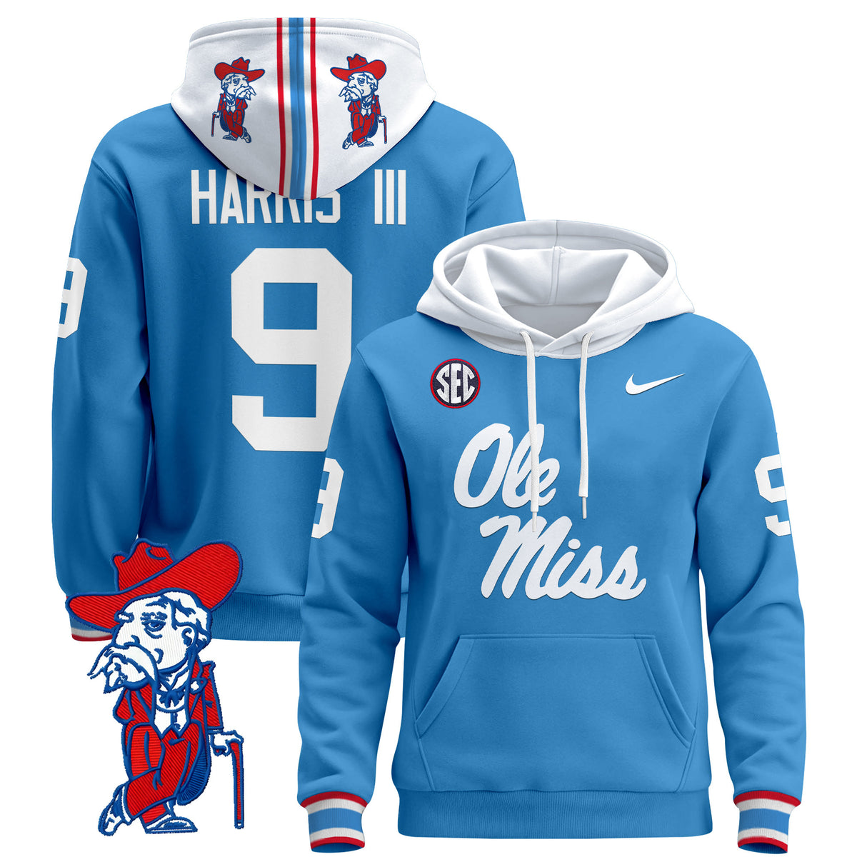 Men's Ole Miss Rebels 2026 Pullover Hoodie V2 - All Stitched