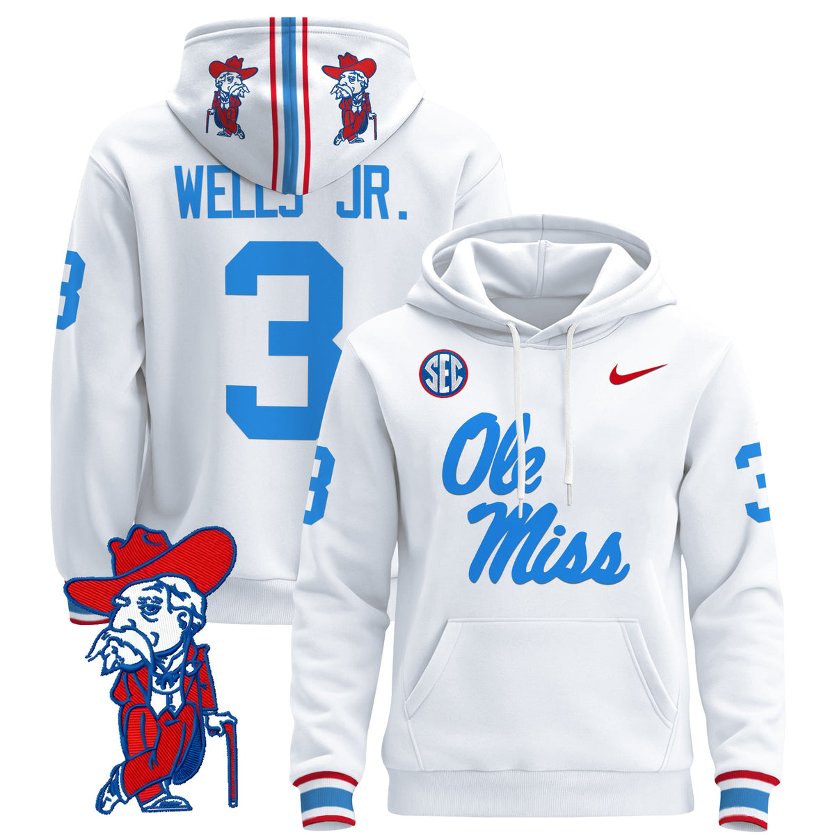 Men's Ole Miss Rebels 2026 Pullover Hoodie V2 - All Stitched