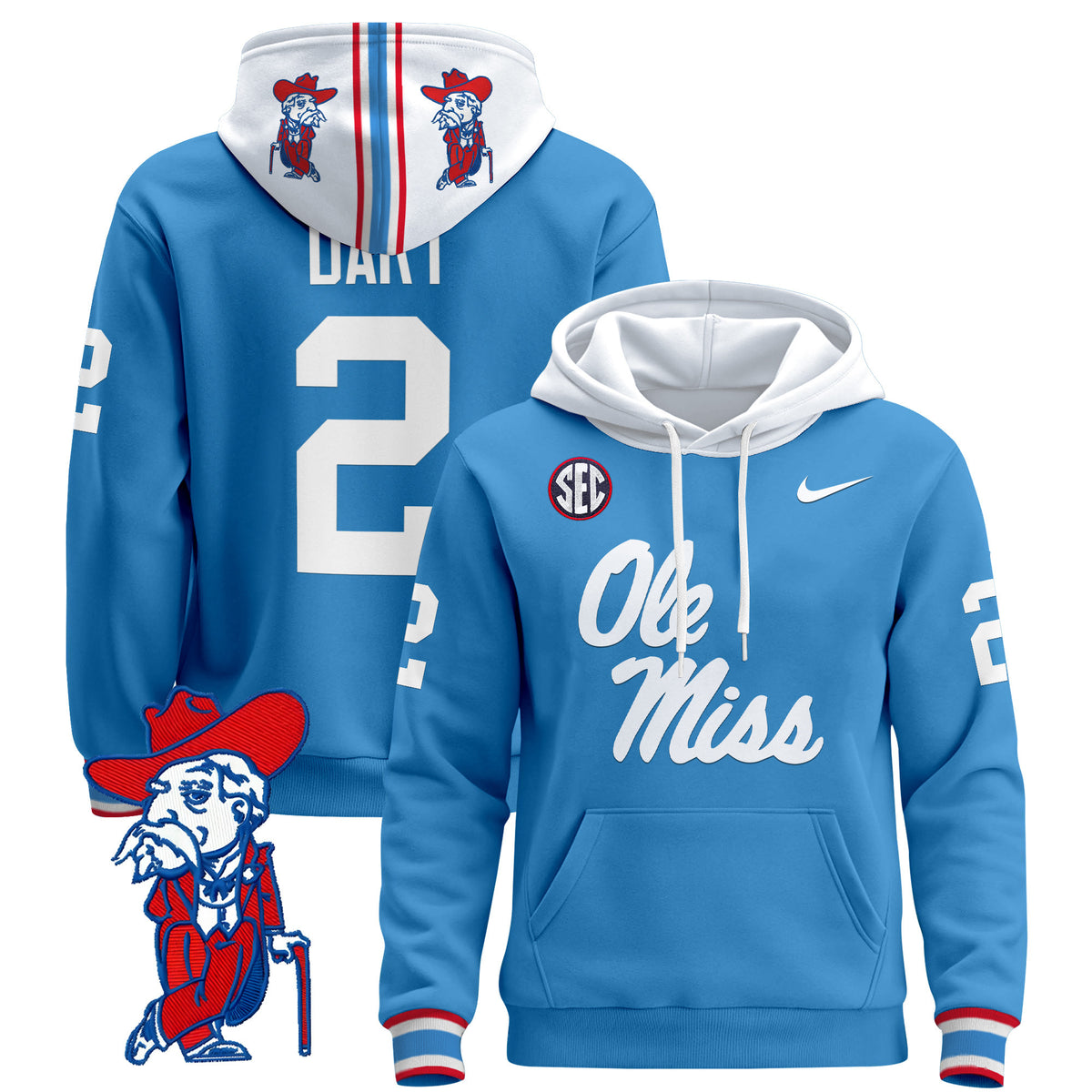 Men's Ole Miss Rebels 2026 Pullover Hoodie V2 - All Stitched