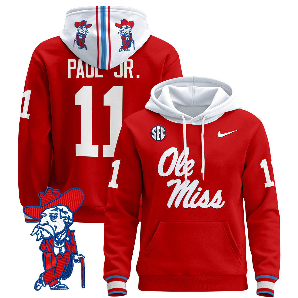 Men's Ole Miss Rebels 2026 Pullover Hoodie V2 - All Stitched