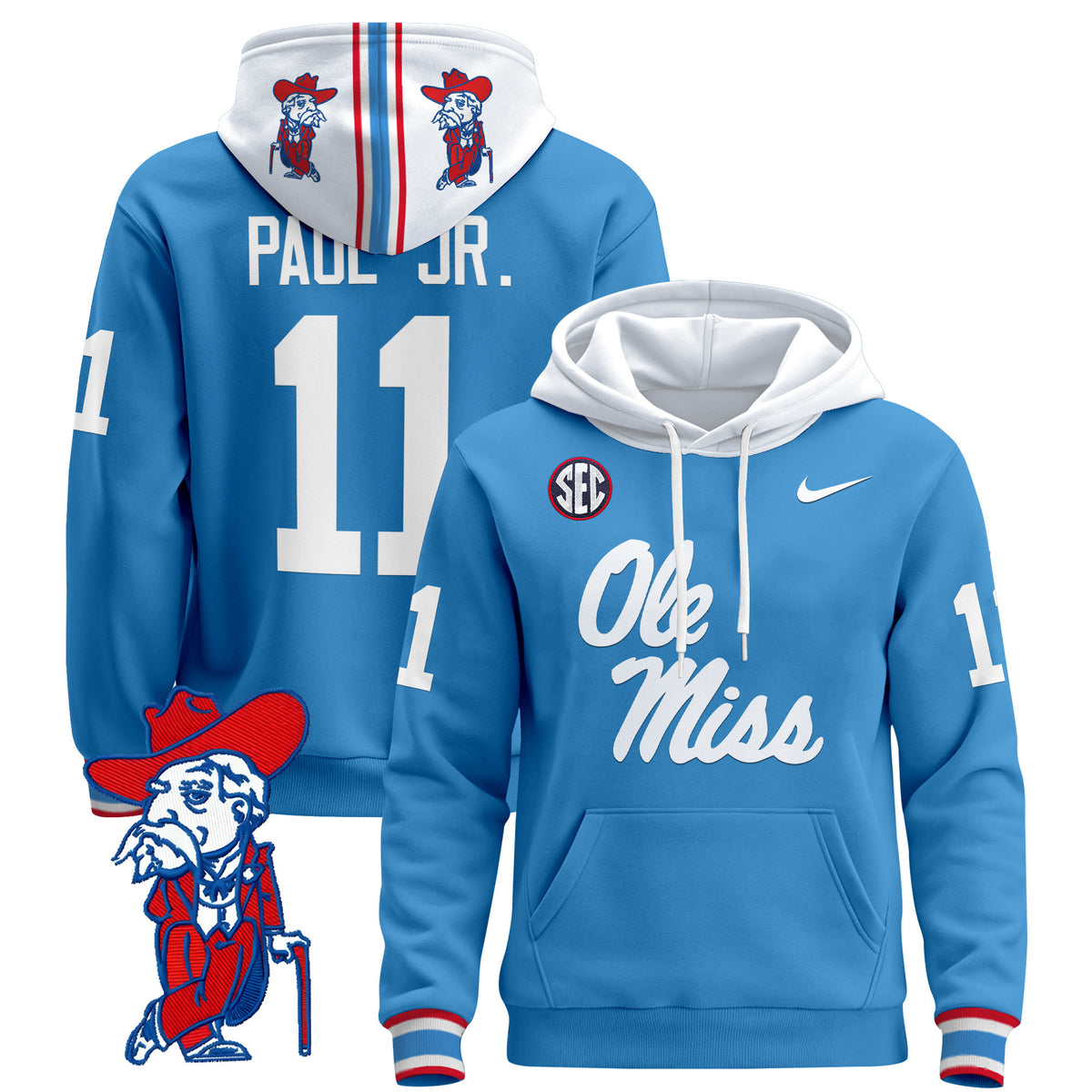Men's Ole Miss Rebels 2026 Pullover Hoodie V2 - All Stitched