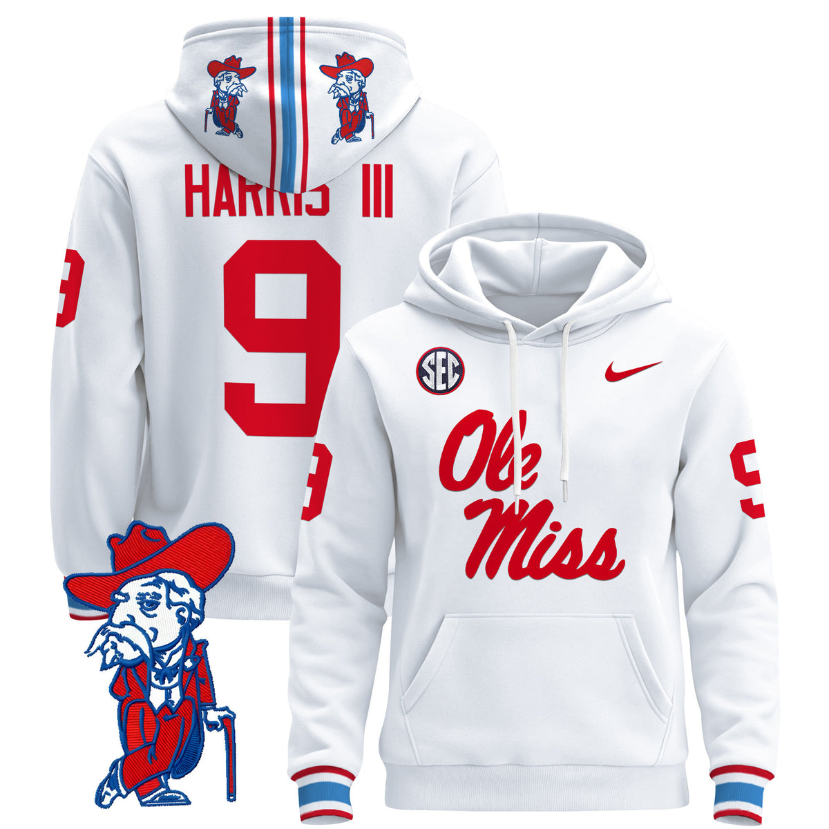 Men's Ole Miss Rebels 2026 Pullover Hoodie V2 - All Stitched