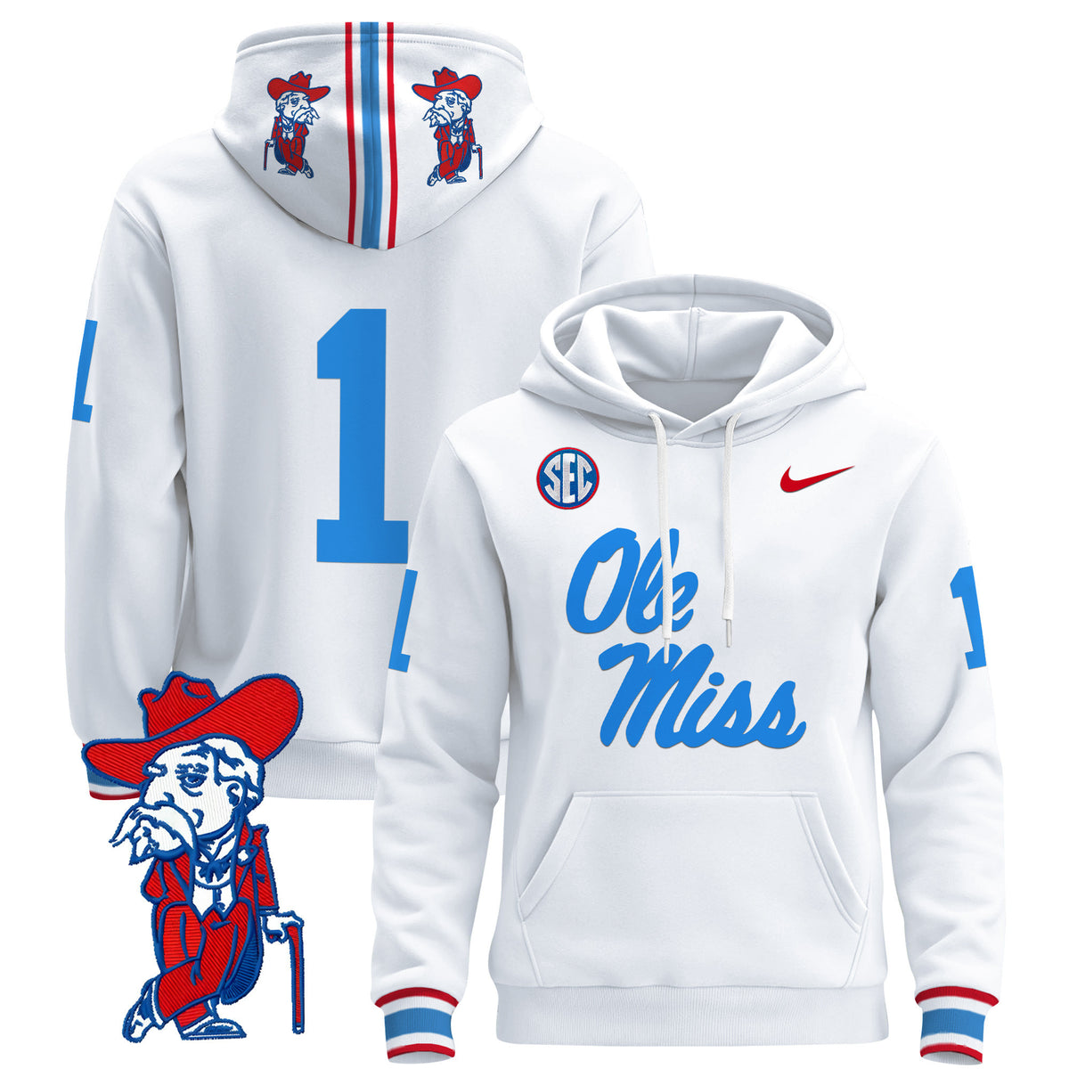 Men's Ole Miss Rebels 2026 Pullover Hoodie V2 - All Stitched