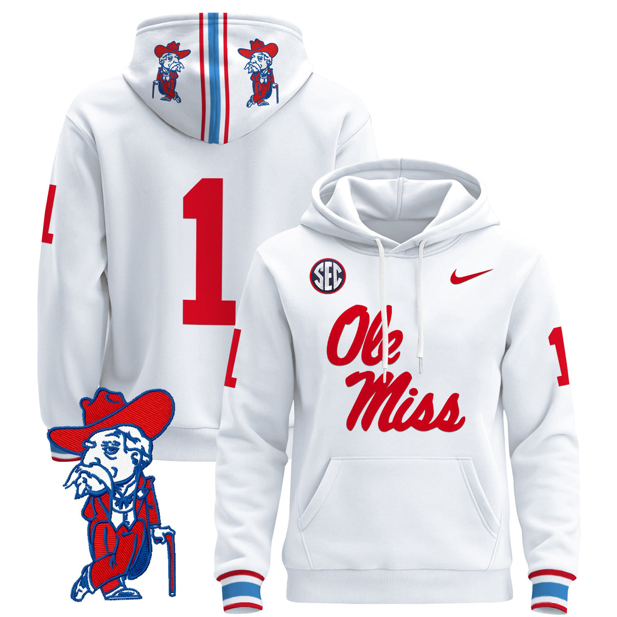 Men's Ole Miss Rebels 2026 Pullover Hoodie V2 - All Stitched