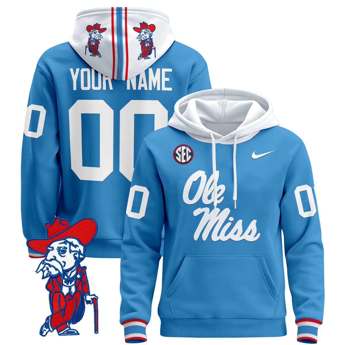 Ole Miss Rebels 2026 Custom Pullover Hoodie V2 - All Stitched