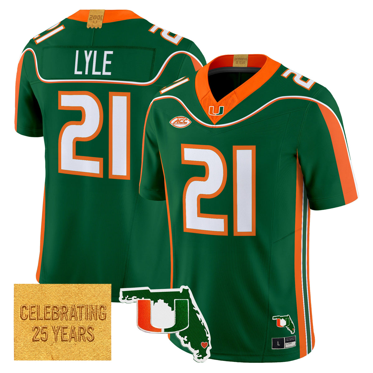 Men's Miami Hurricanes 2001 Throwback Vapor Limited Jersey - Florida Patch - All Stitched