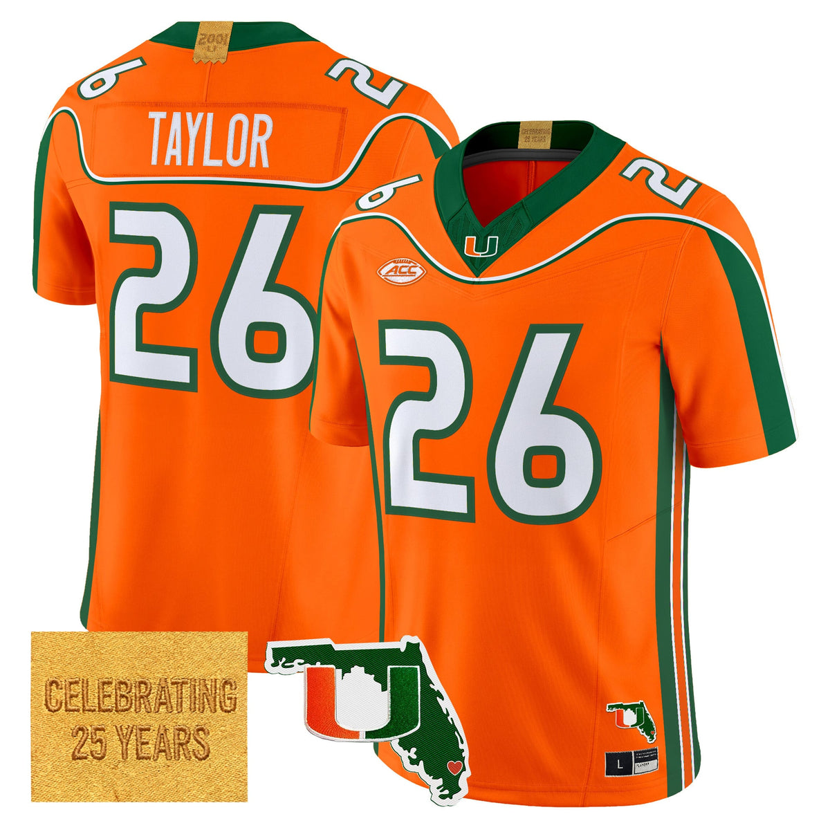 Men's Miami Hurricanes 2001 Throwback Vapor Limited Jersey - Florida Patch - All Stitched