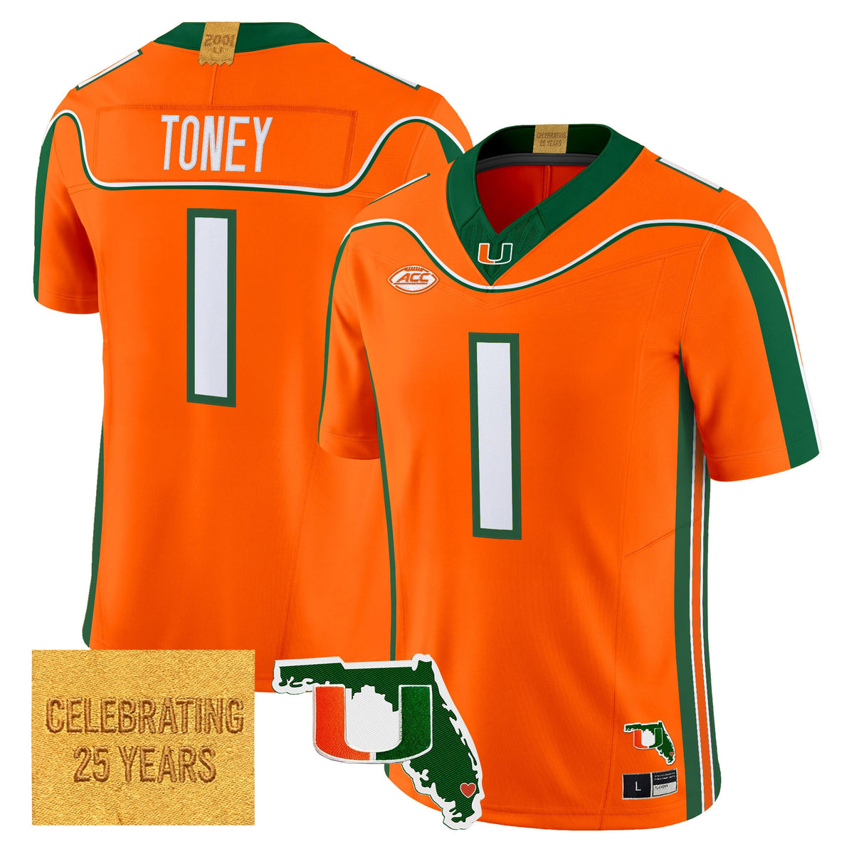 Men's Miami Hurricanes 2001 Throwback Vapor Limited Jersey - Florida Patch - All Stitched