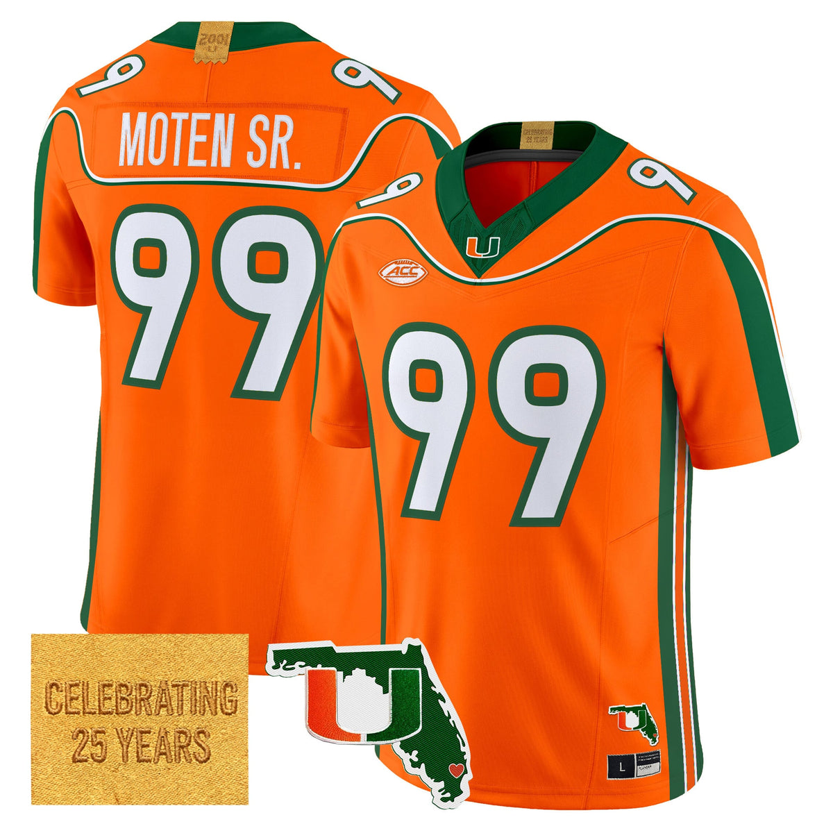 Men's Miami Hurricanes 2001 Throwback Vapor Limited Jersey - Florida Patch - All Stitched
