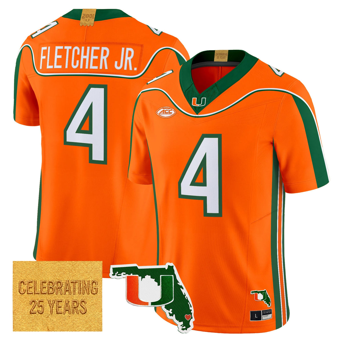 Men's Miami Hurricanes 2001 Throwback Vapor Limited Jersey - Florida Patch - All Stitched