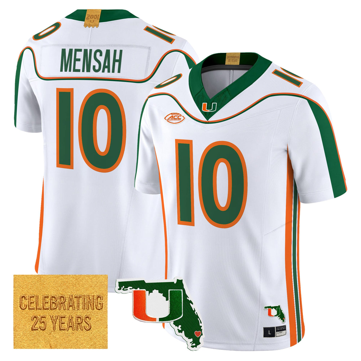 Men's Miami Hurricanes 2001 Throwback Vapor Limited Jersey - Florida Patch - All Stitched