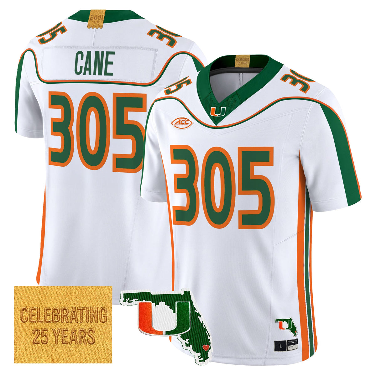 Men's Miami Hurricanes 2001 Throwback Vapor Limited Jersey - Florida Patch - All Stitched