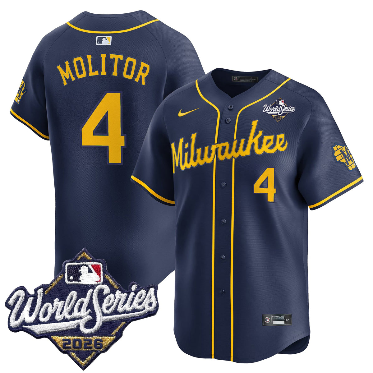 Men's Milwaukee Brewers 2026 World Series Vapor Premier Limited Jersey V2 - All Stitched