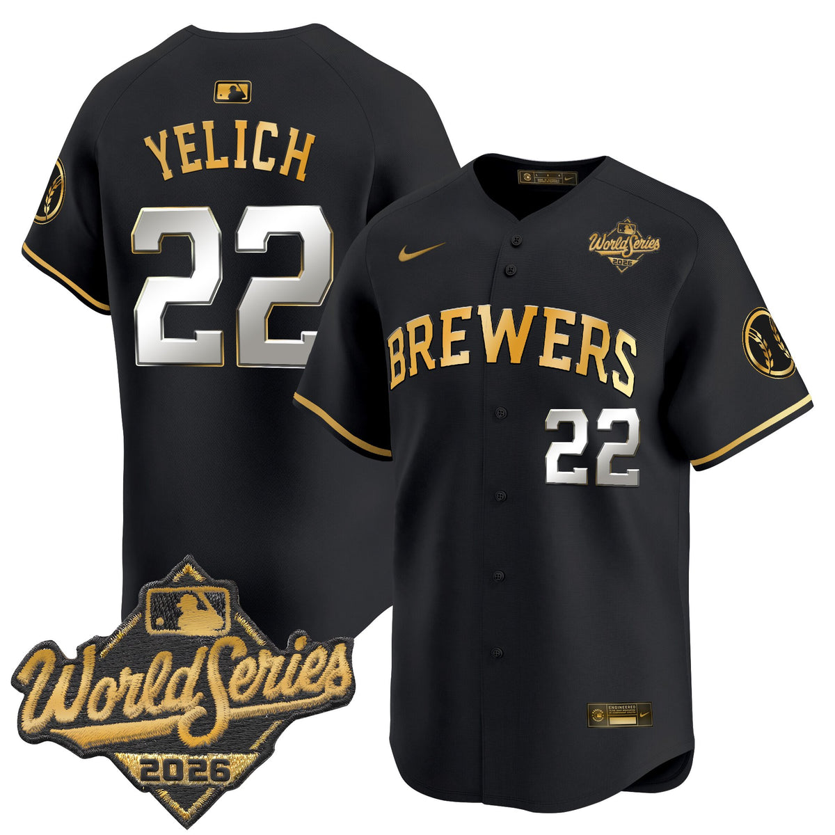Men's Milwaukee Brewers 2026 World Series Vapor Premier Limited Jersey V2 - All Stitched