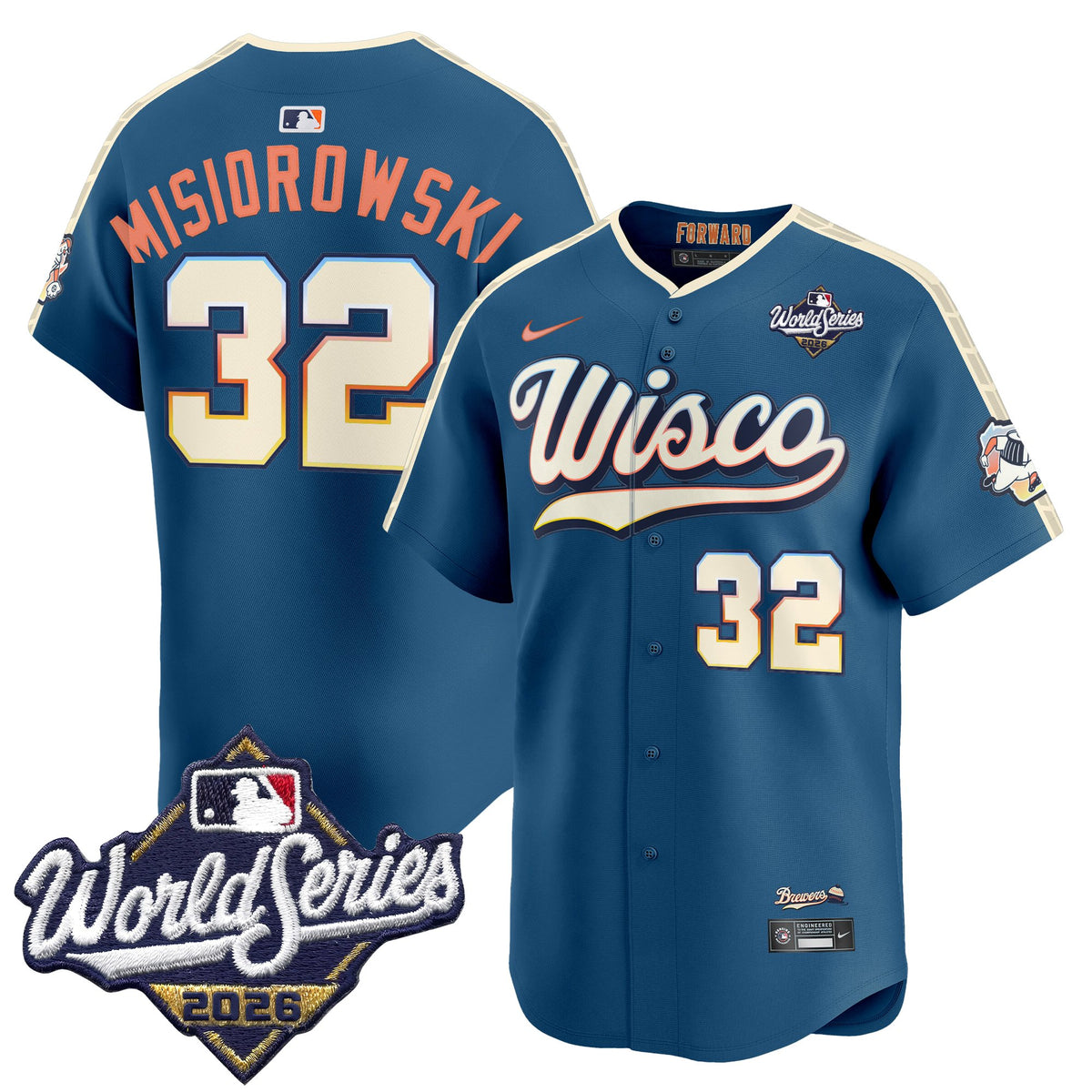 Men's Milwaukee Brewers 2026 World Series Vapor Premier Limited Jersey V2 - All Stitched