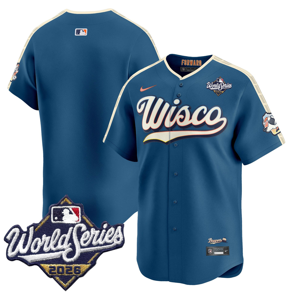 Men's Milwaukee Brewers 2026 World Series Vapor Premier Limited Jersey V2 - All Stitched