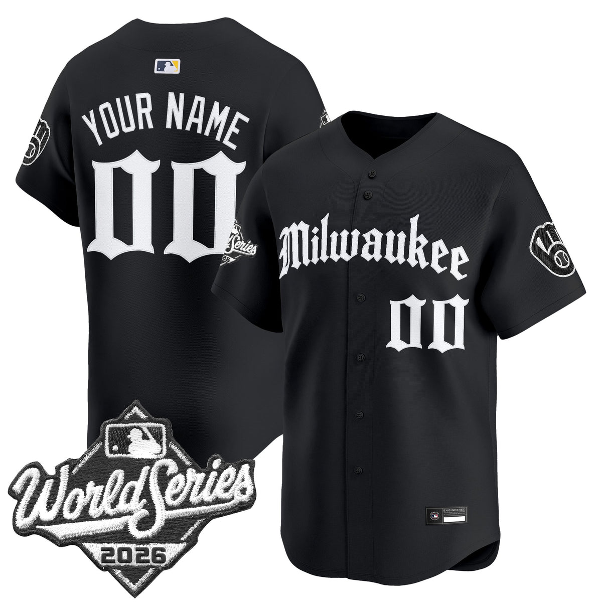 Milwaukee Brewers 2026 World Series Vapor Premier Limited Custom Jersey - Gothic Edition - All Stitched