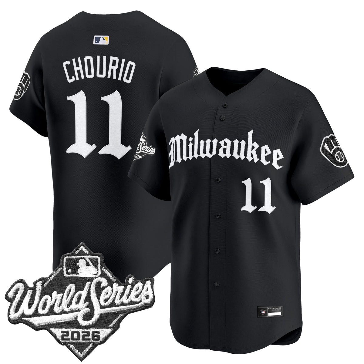 Men's Milwaukee Brewers 2026 World Series Vapor Premier Limited Jersey - Gothic Edition - All Stitched