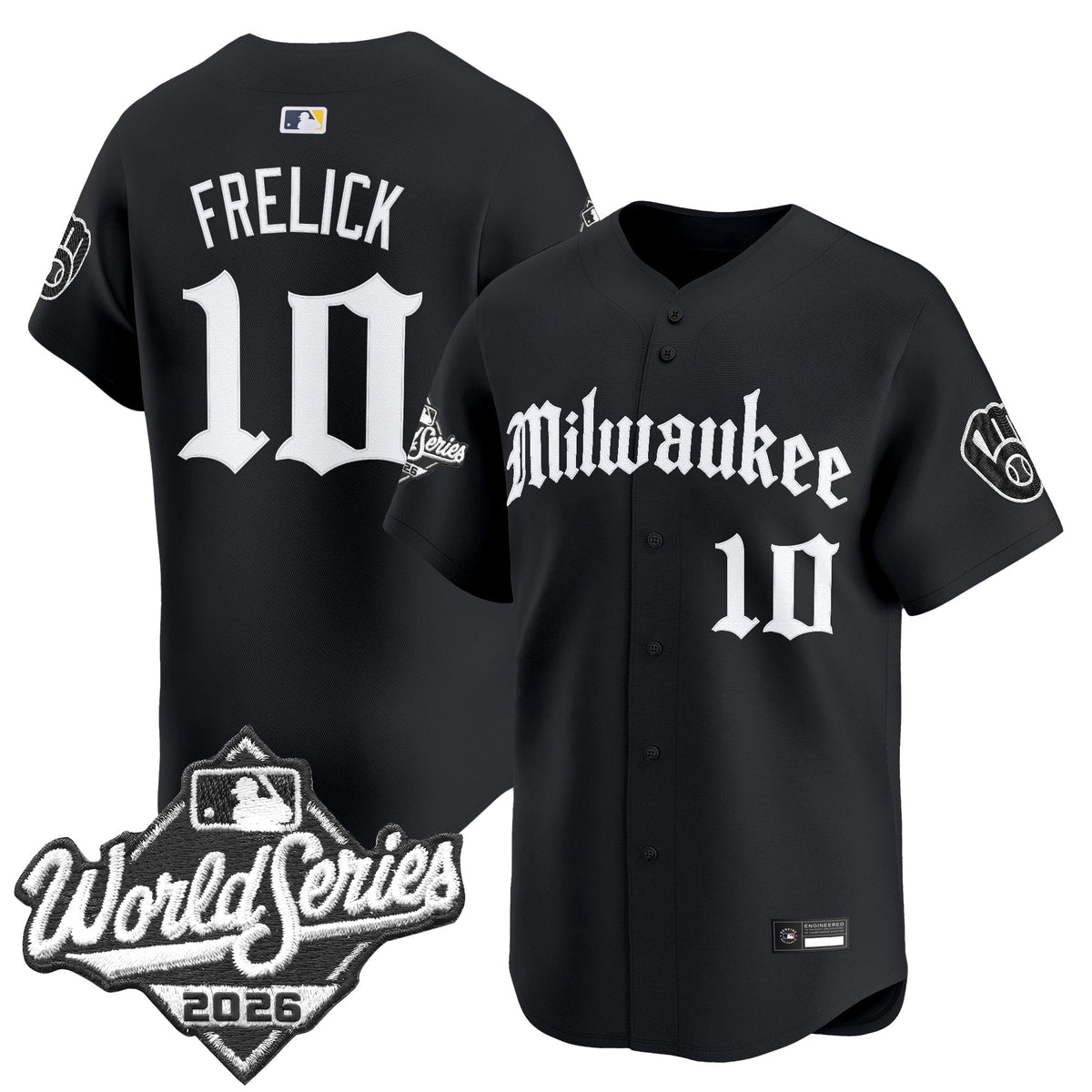 Men's Milwaukee Brewers 2026 World Series Vapor Premier Limited Jersey - Gothic Edition - All Stitched