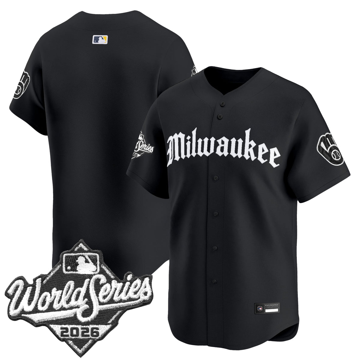 Men's Milwaukee Brewers 2026 World Series Vapor Premier Limited Jersey - Gothic Edition - All Stitched