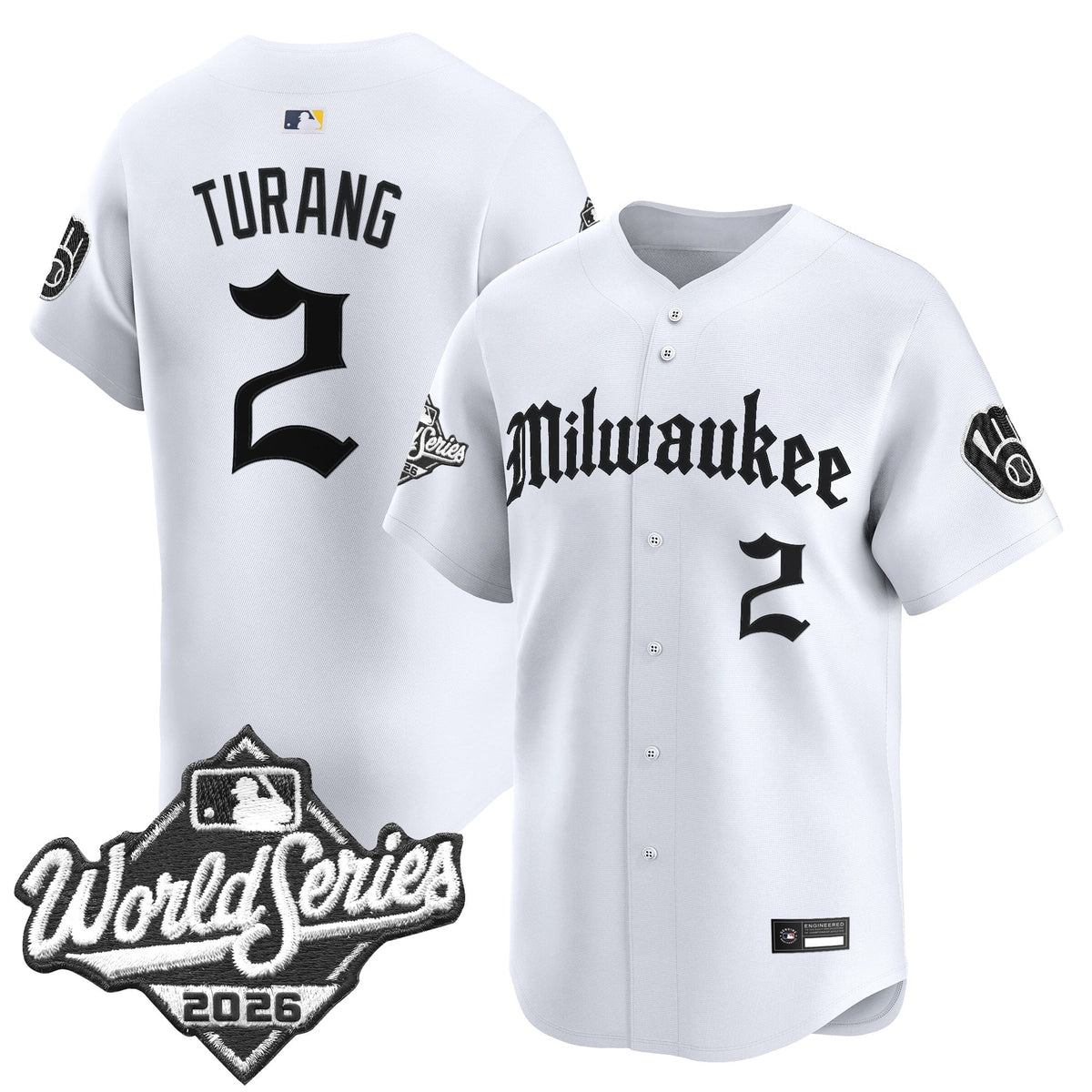 Men's Milwaukee Brewers 2026 World Series Vapor Premier Limited Jersey - Gothic Edition - All Stitched