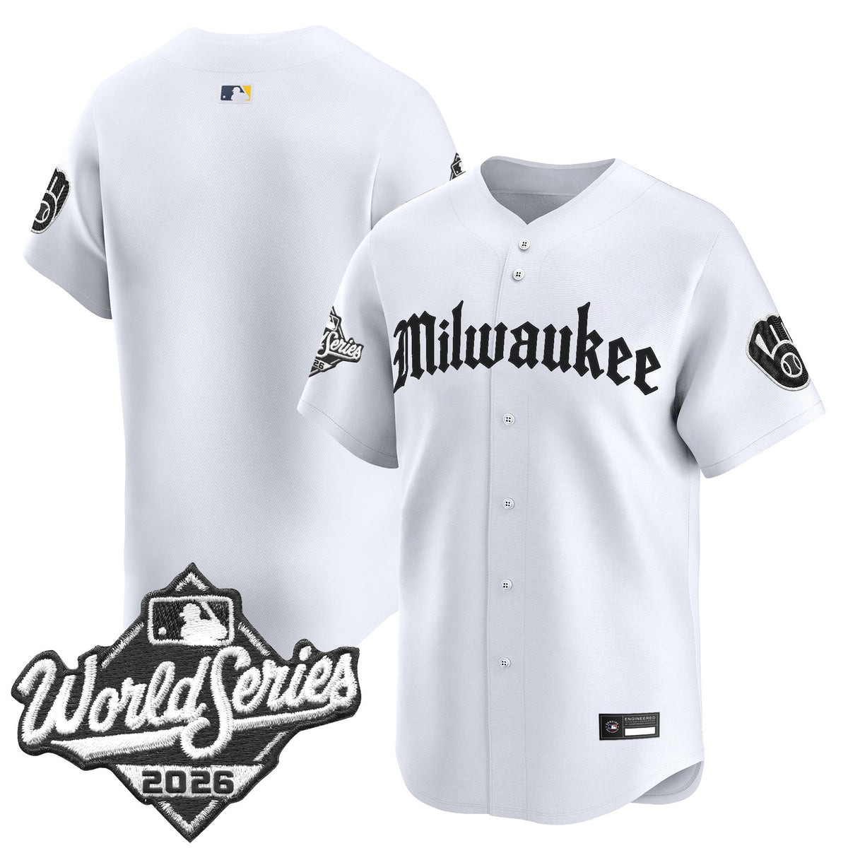 Men's Milwaukee Brewers 2026 World Series Vapor Premier Limited Jersey - Gothic Edition - All Stitched