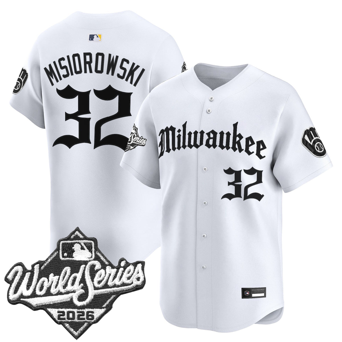 Men's Milwaukee Brewers 2026 World Series Vapor Premier Limited Jersey - Gothic Edition - All Stitched