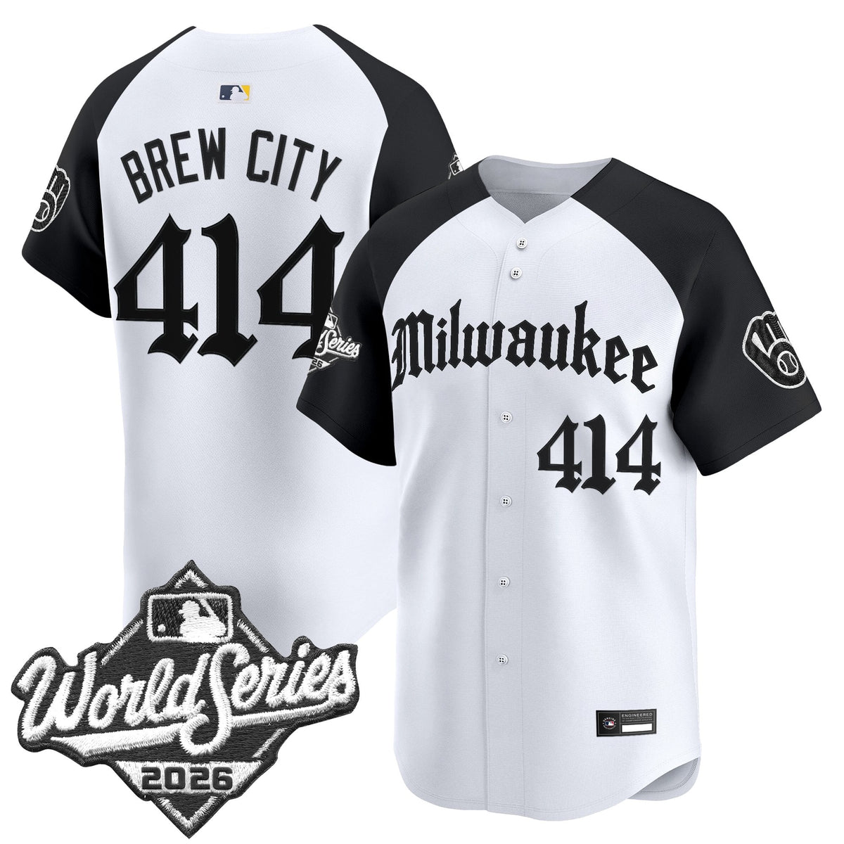 Men's Milwaukee Brewers 2026 World Series Vapor Premier Limited Jersey - Gothic Edition - All Stitched