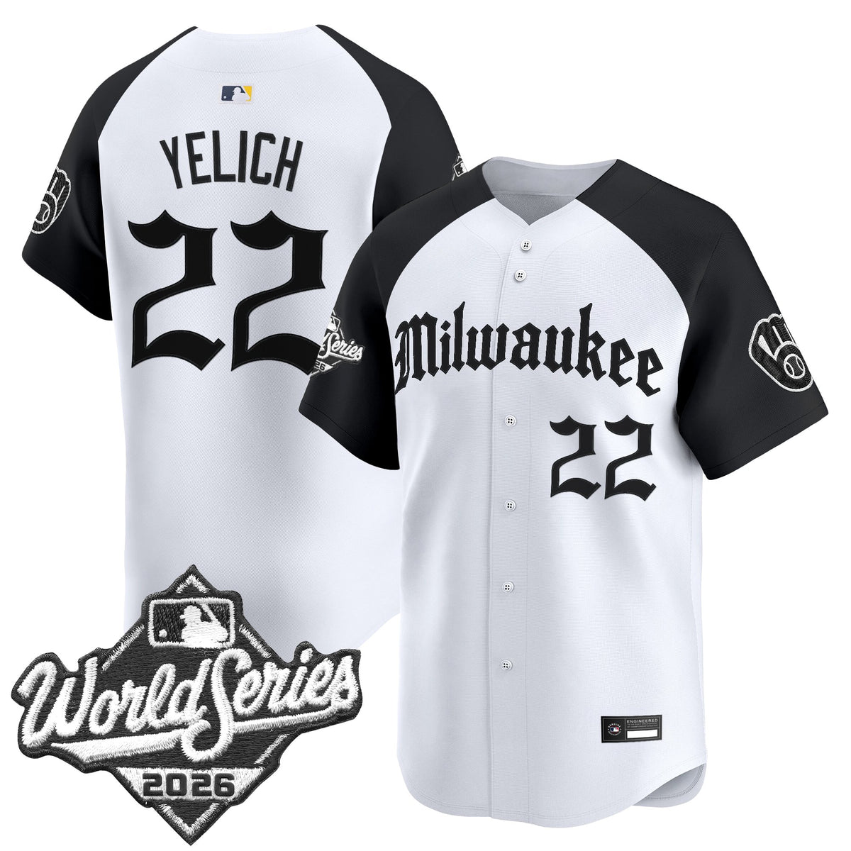 Men's Milwaukee Brewers 2026 World Series Vapor Premier Limited Jersey - Gothic Edition - All Stitched