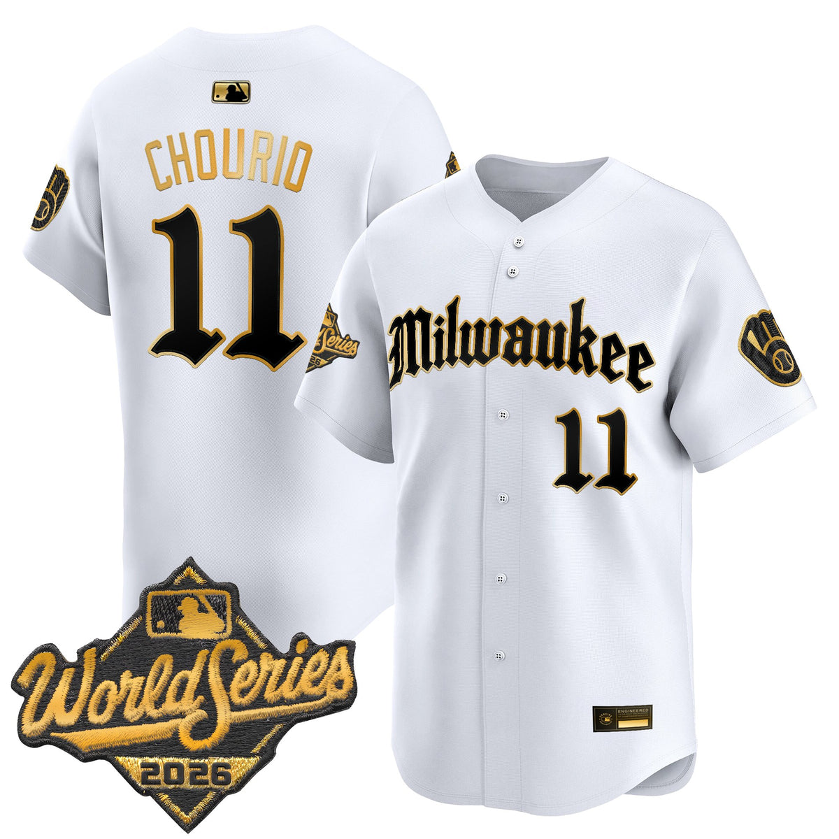 Men's Milwaukee Brewers 2026 World Series Vapor Premier Limited Jersey - Gothic Edition - All Stitched