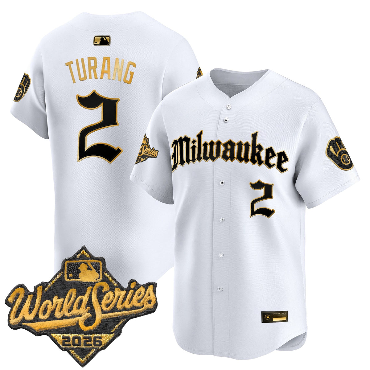 Men's Milwaukee Brewers 2026 World Series Vapor Premier Limited Jersey - Gothic Edition - All Stitched