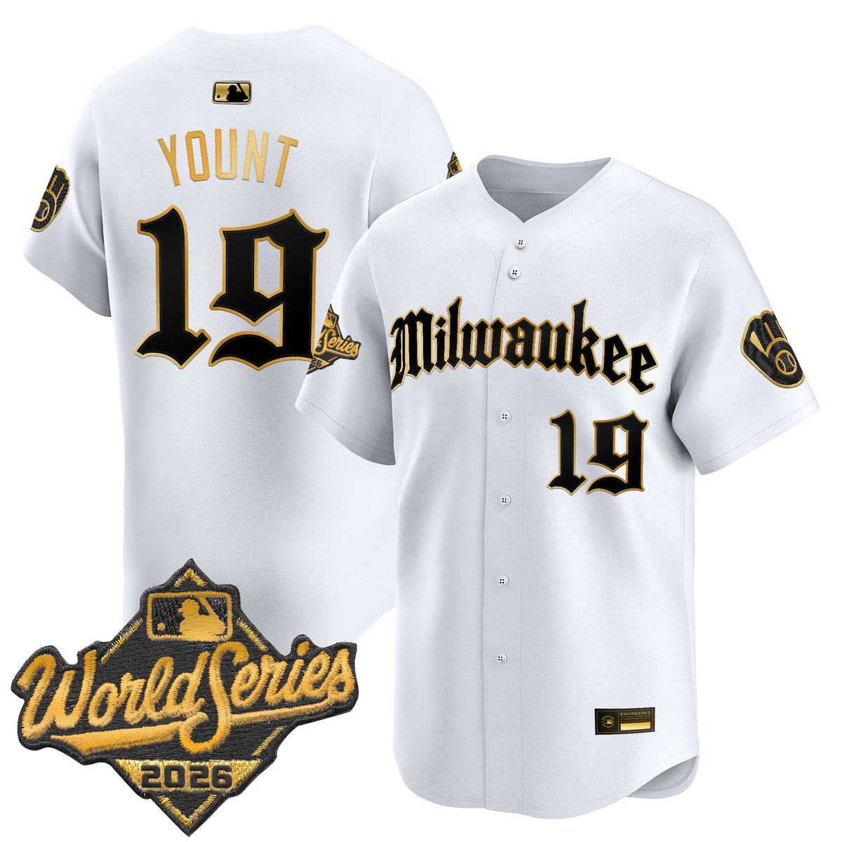 Men's Milwaukee Brewers 2026 World Series Vapor Premier Limited Jersey - Gothic Edition - All Stitched