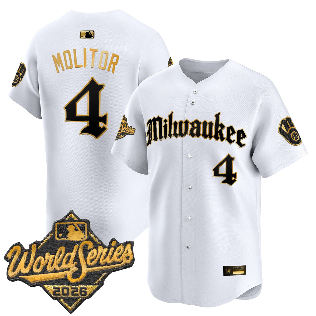 Men's Milwaukee Brewers 2026 World Series Vapor Premier Limited Jersey - Gothic Edition - All Stitched