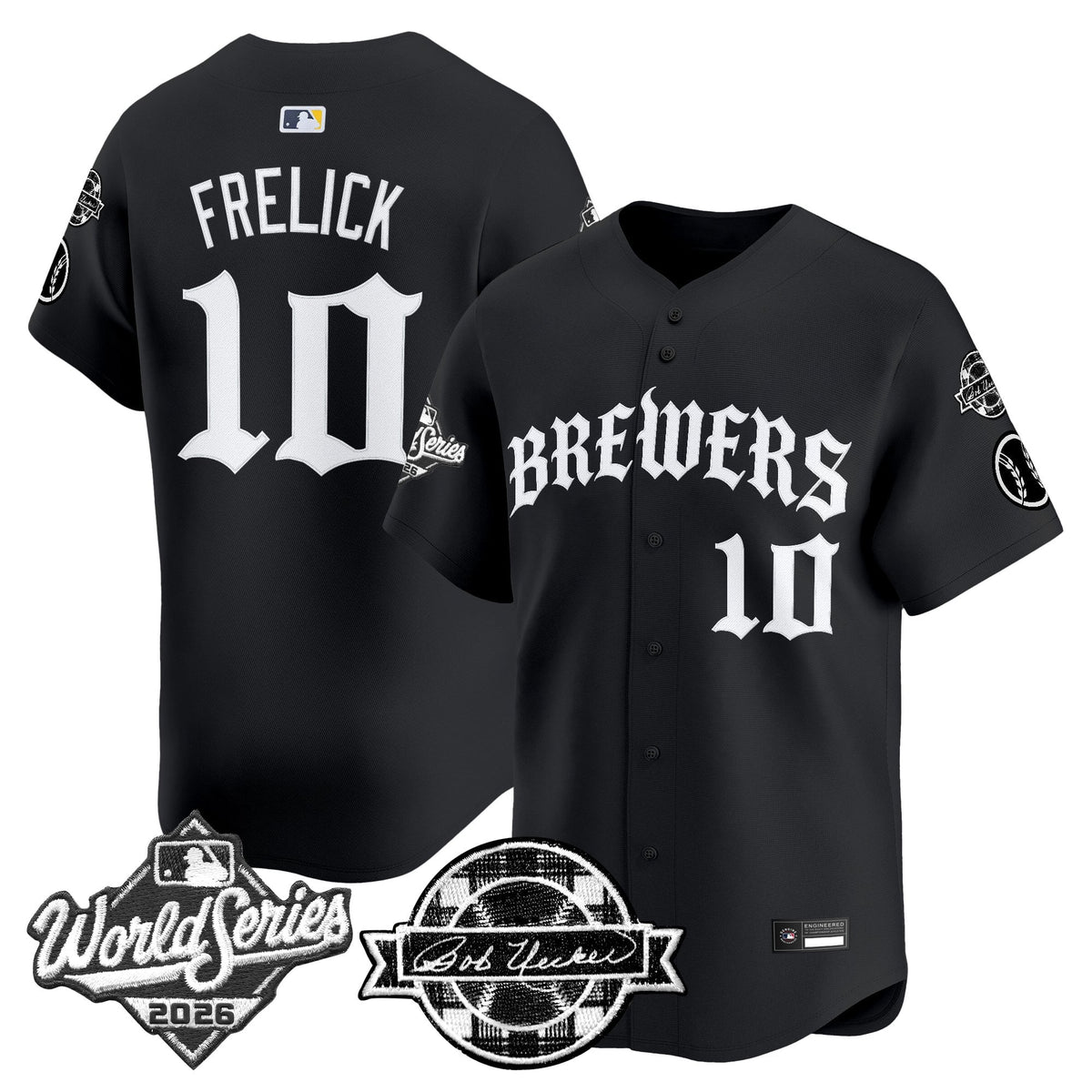 Men's Milwaukee Brewers 2026 World Series Vapor Premier Limited Jersey - Old English Edition - All Stitched