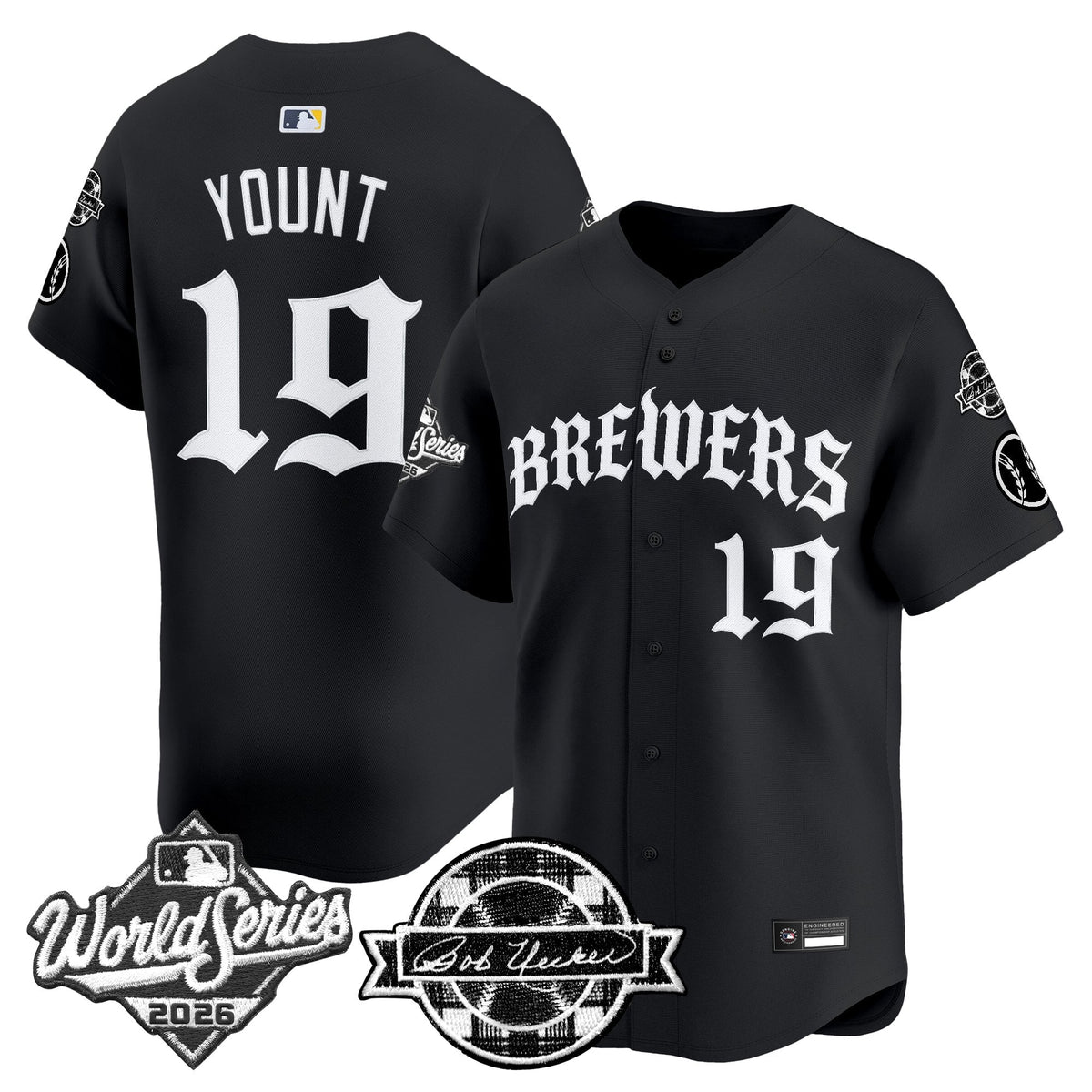 Men's Milwaukee Brewers 2026 World Series Vapor Premier Limited Jersey - Old English Edition - All Stitched
