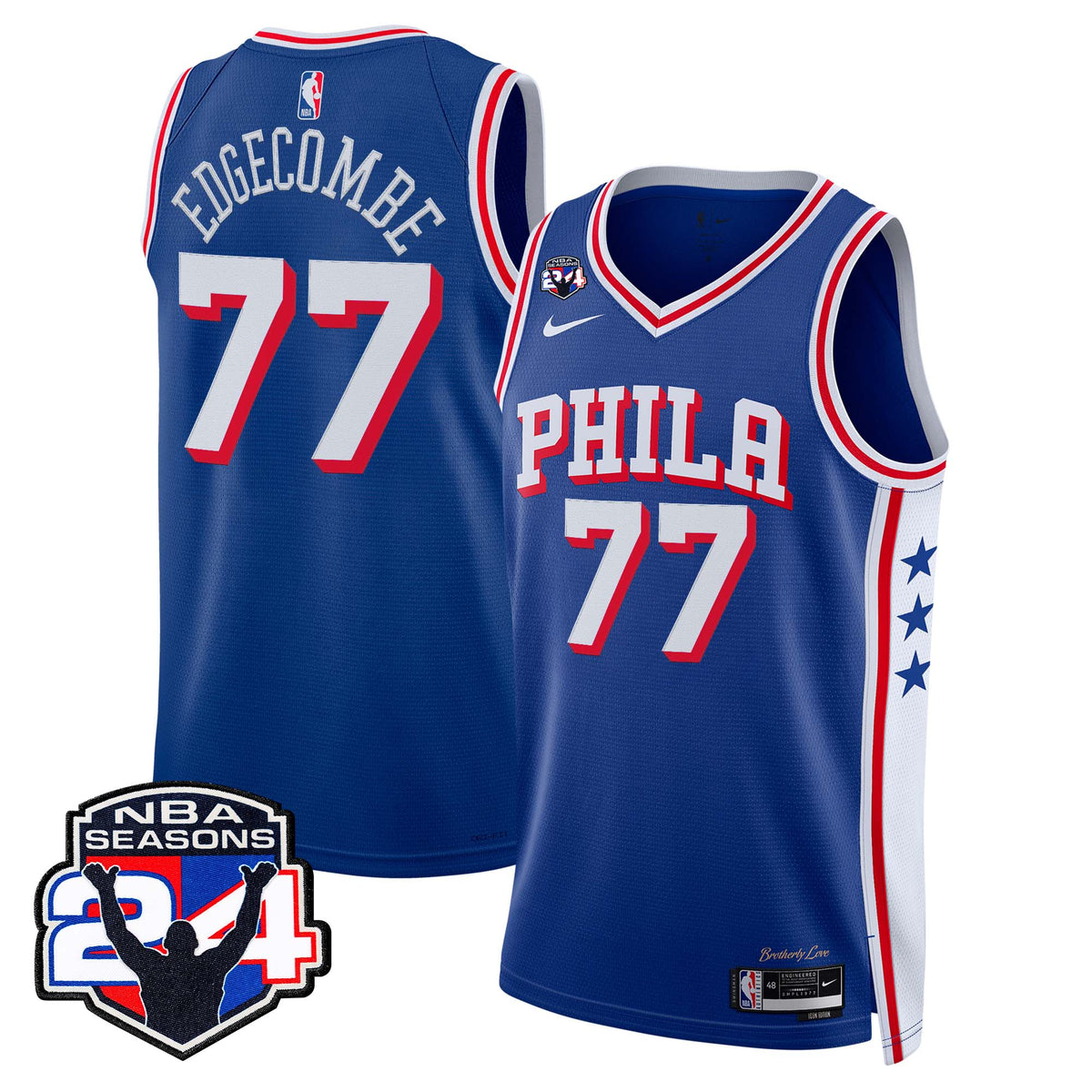 Men's Philadelphia 76ers Swingman Jersey - 24th Season Patch - All Stitched