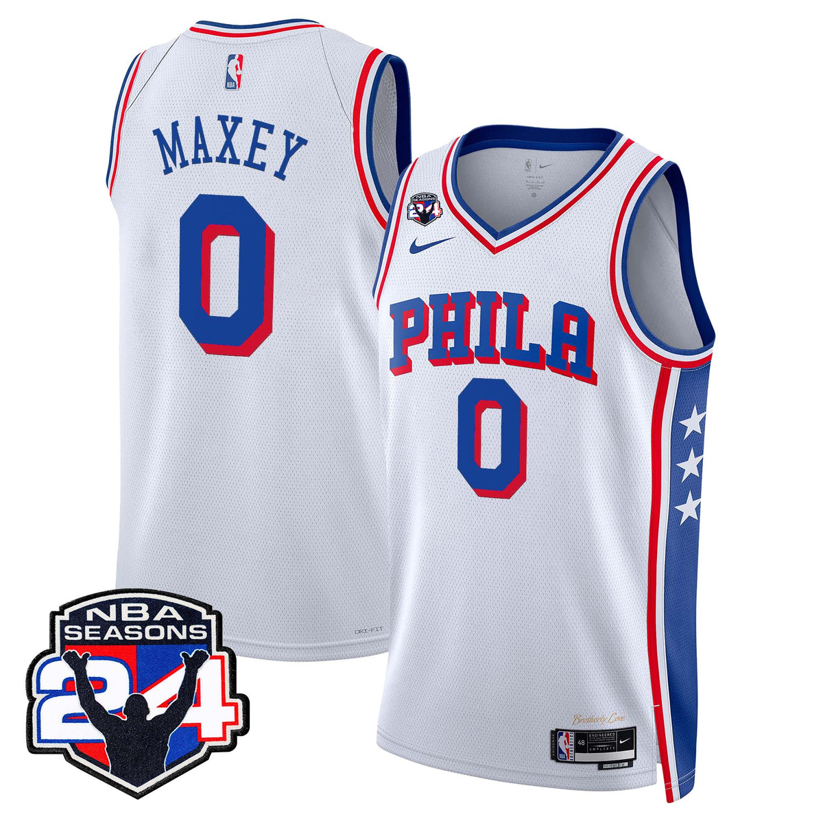 Men's Philadelphia 76ers Swingman Jersey - 24th Season Patch - All Stitched