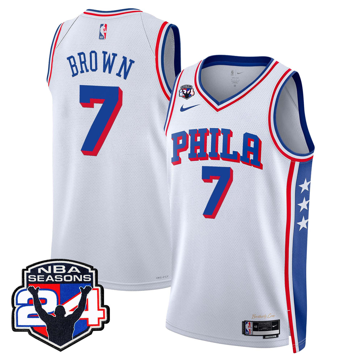 Men's Philadelphia 76ers Swingman Jersey - 24th Season Patch - All Stitched