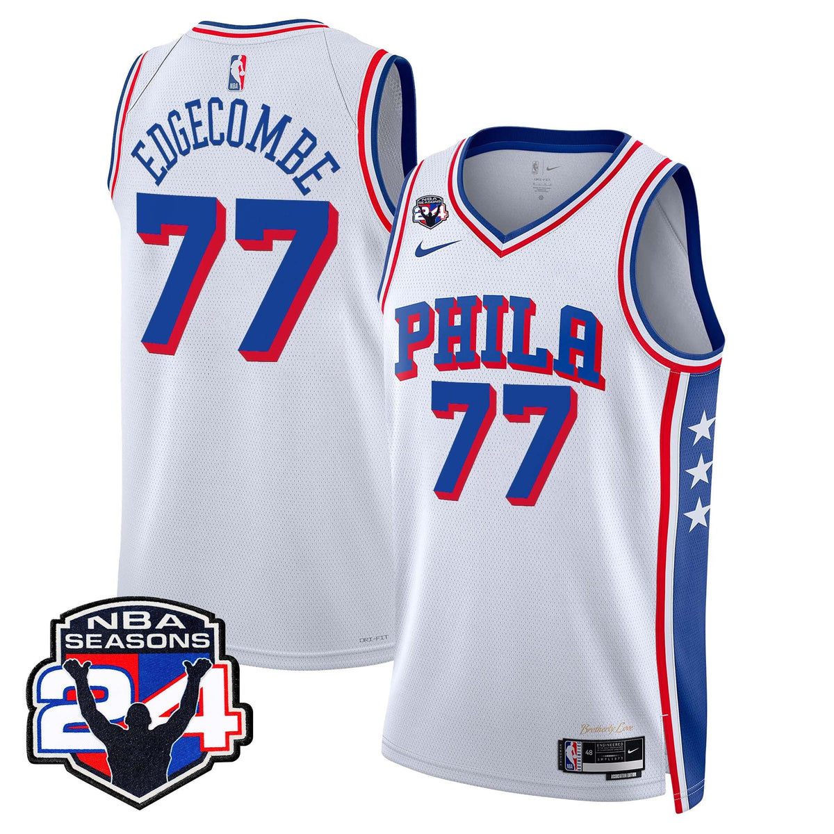 Men's Philadelphia 76ers Swingman Jersey - 24th Season Patch - All Stitched