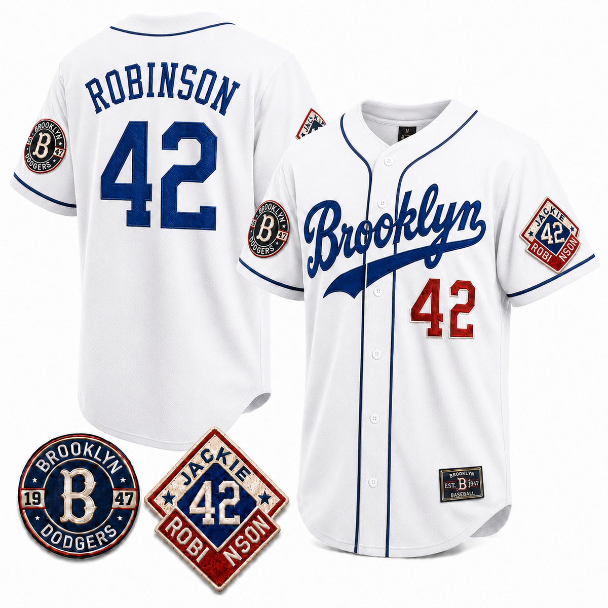 42  Robinson Legacy Heritage White Baseball Jersey - All Stitched