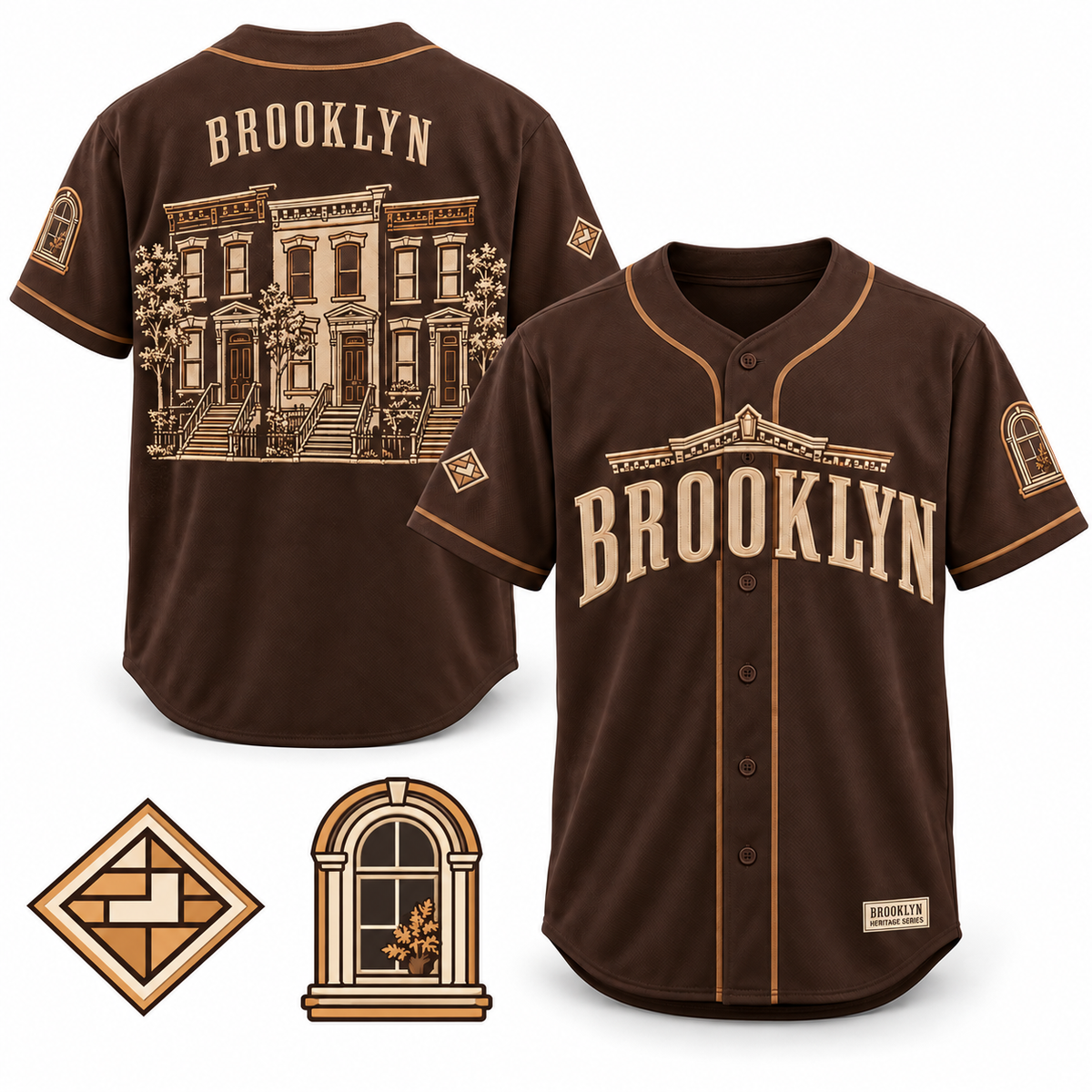 Brooklyn Heritage Baseball Jersey - All Stitched