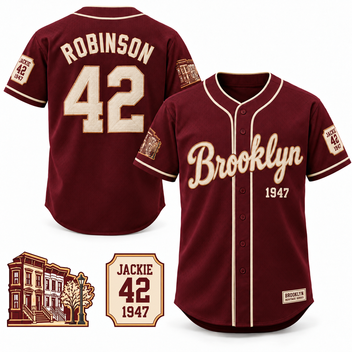 Brooklyn Heritage Baseball Jersey - All Stitched