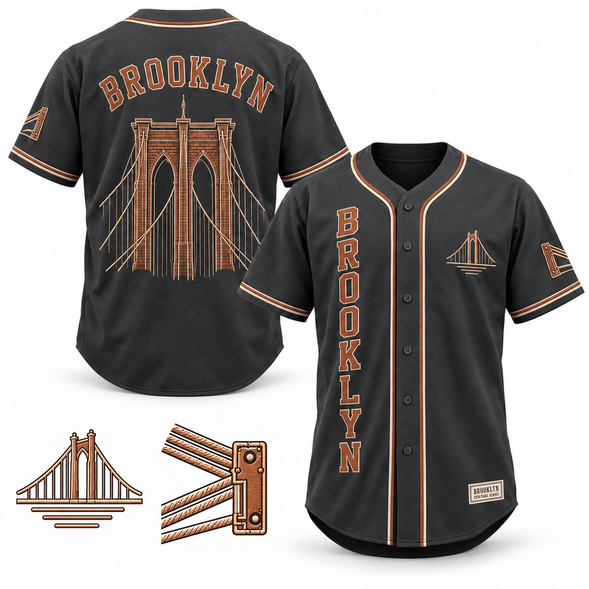 Brooklyn Heritage Baseball Jersey - All Stitched