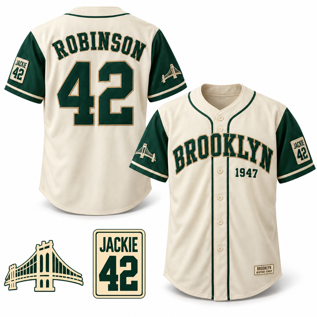 Brooklyn Heritage Baseball Jersey - All Stitched