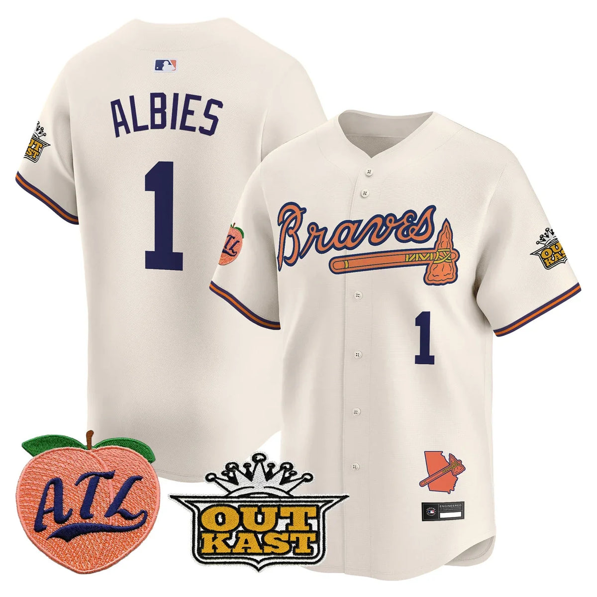 Men's Atlanta Braves Peach Vapor Premier Limited Jersey - All Stitched
