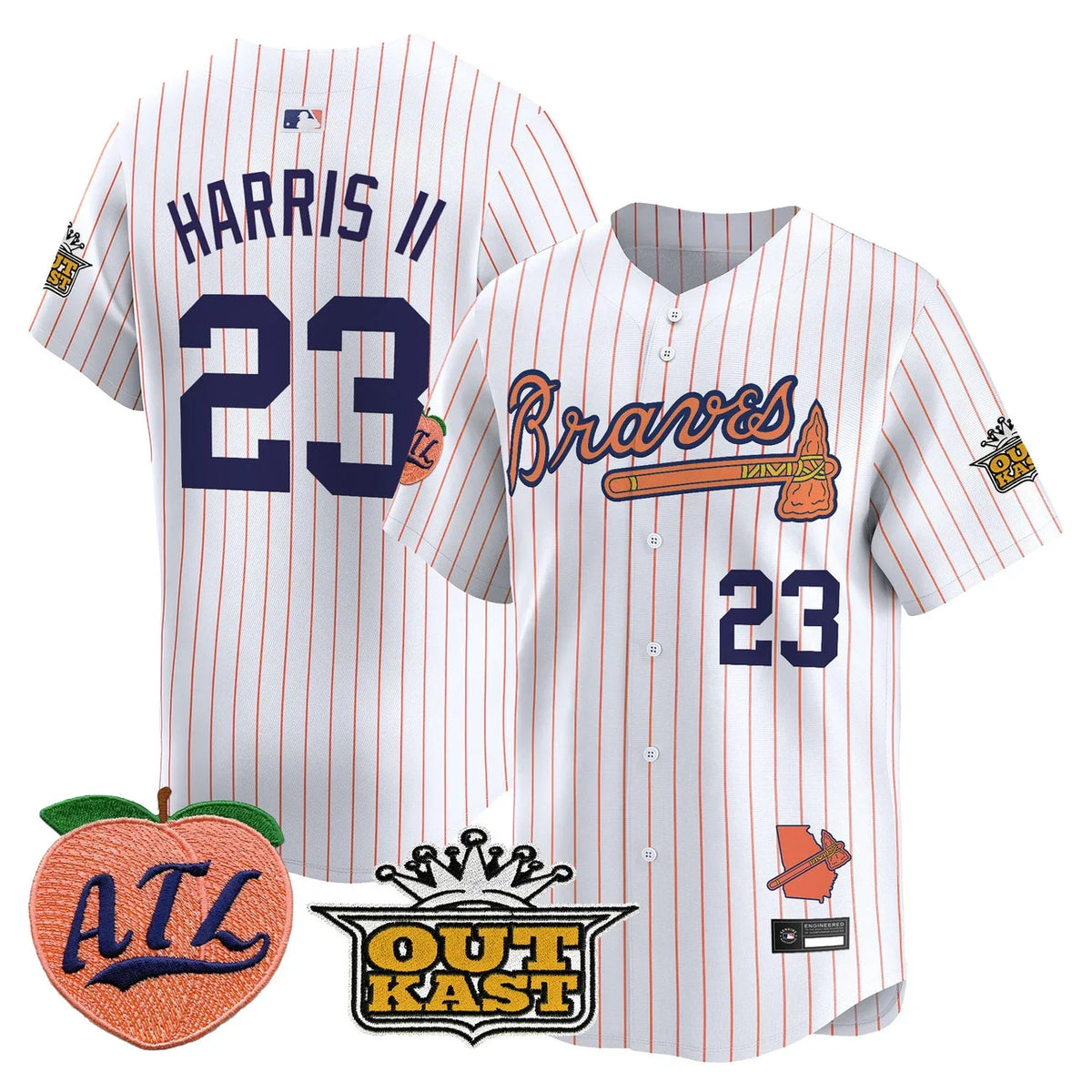 Men's Atlanta Braves Peach Vapor Premier Limited Jersey - All Stitched